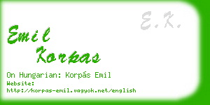 emil korpas business card